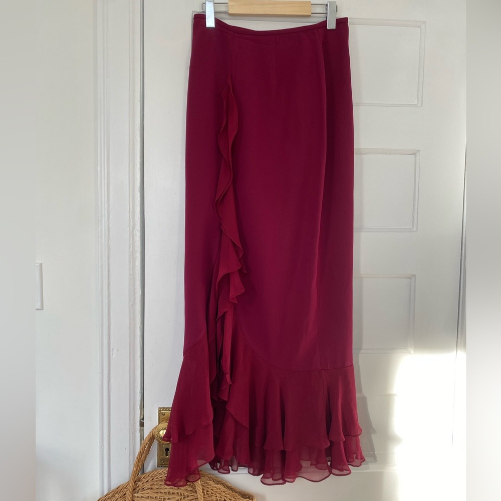 Sunny Choi silk romantic dreamy ruffle maxi skirt